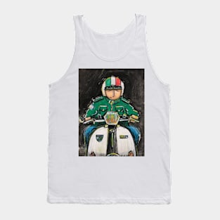 Retro Scooter, Classic Scooter, Scooterist, Scootering, Scooter Rider, Mod Art Tank Top